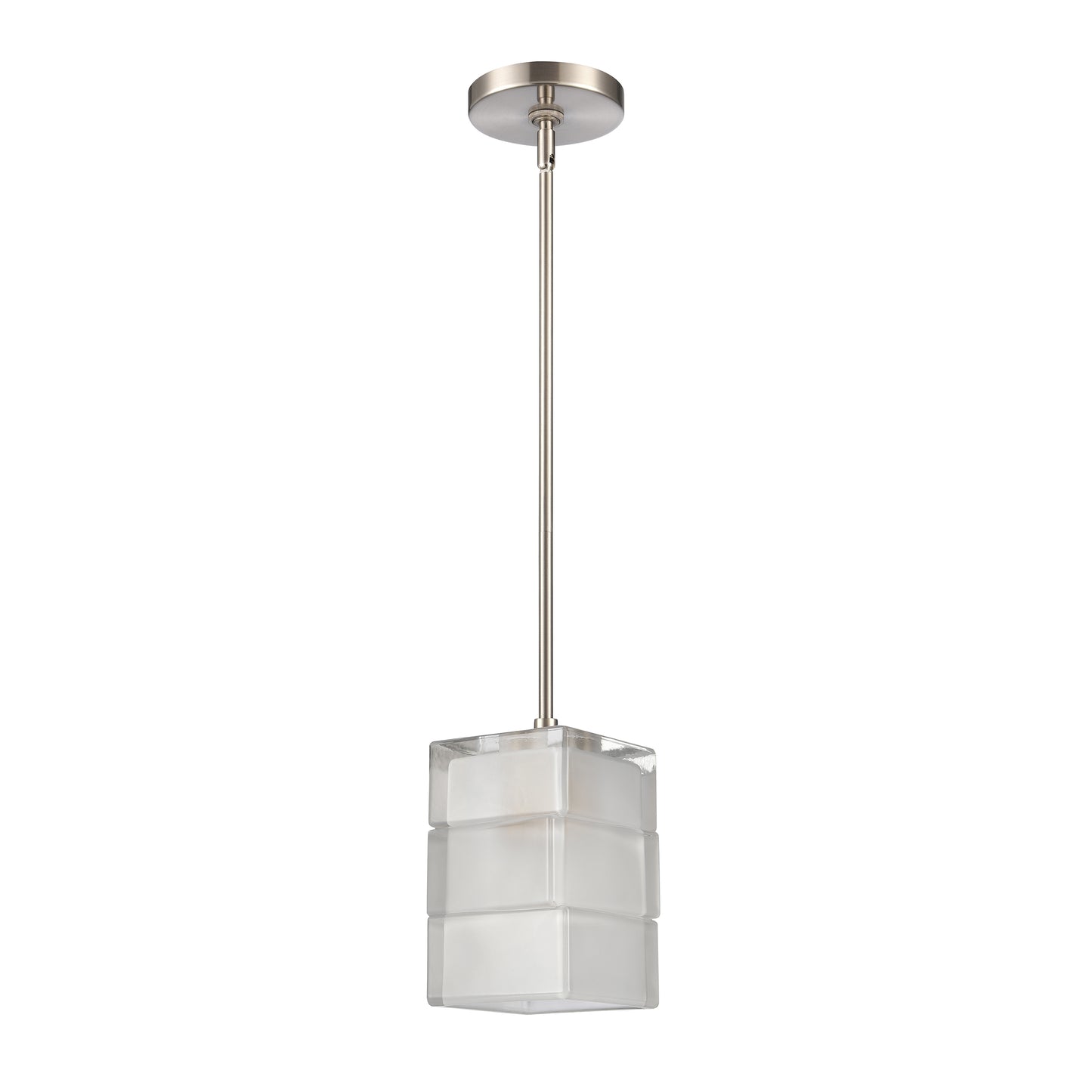 67865/1 - Ice Blocks 6'' Wide 1-Light Mini Pendant - Satin Nickel