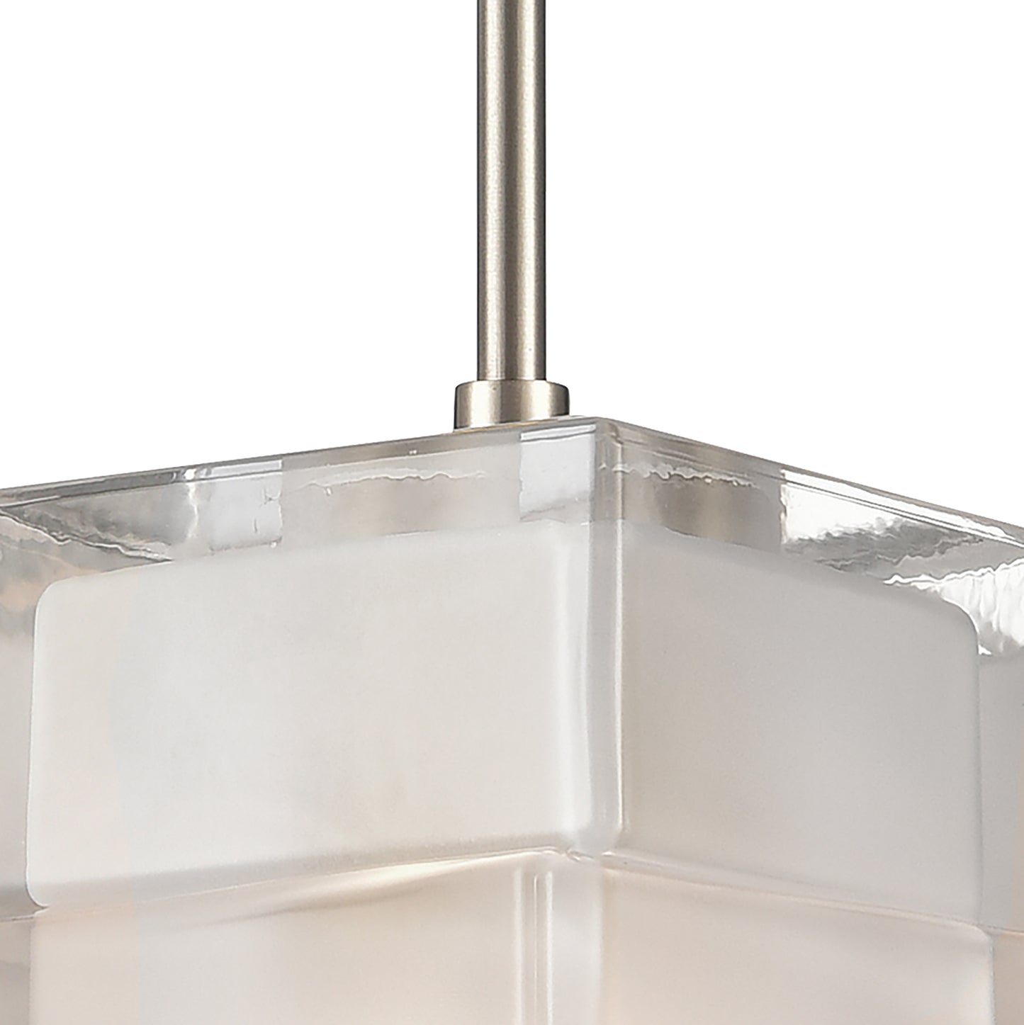 67865/1 - Ice Blocks 6'' Wide 1-Light Mini Pendant - Satin Nickel