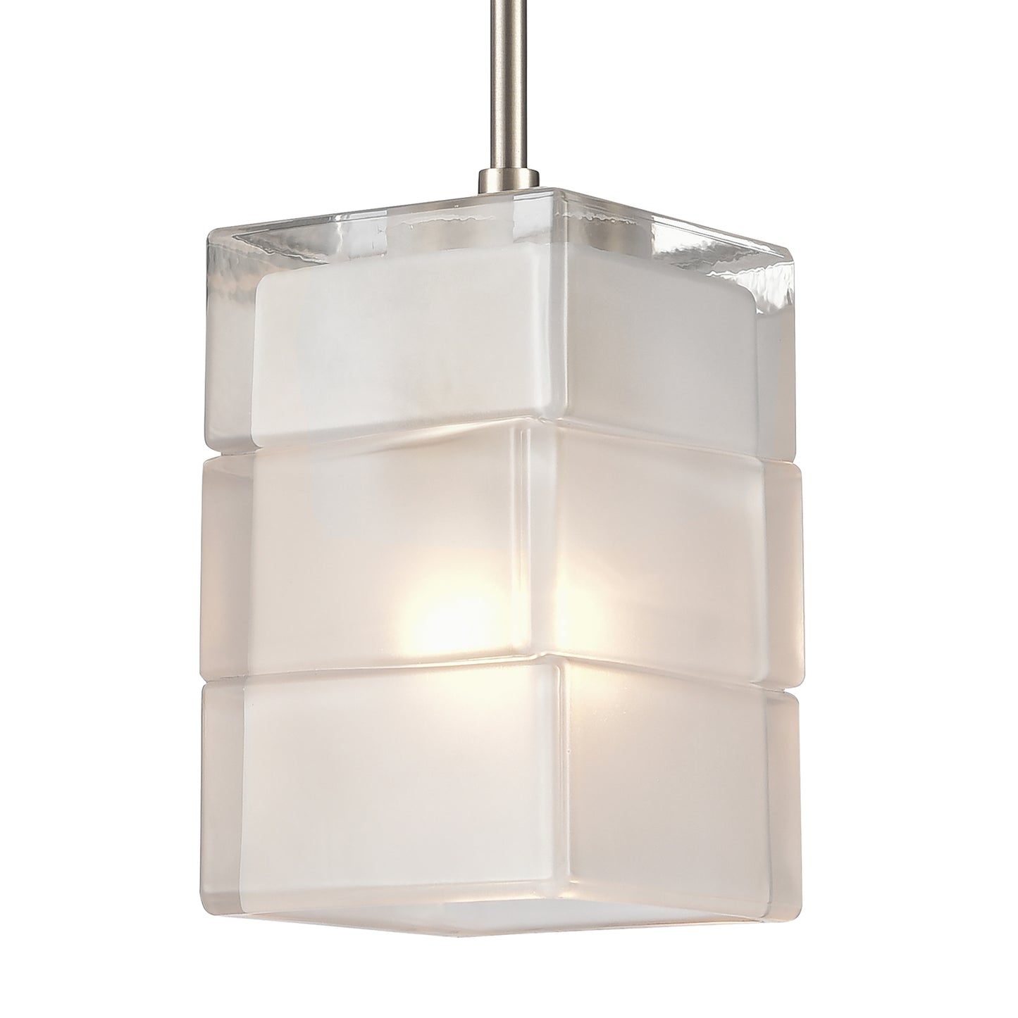 67865/1 - Ice Blocks 6'' Wide 1-Light Mini Pendant - Satin Nickel