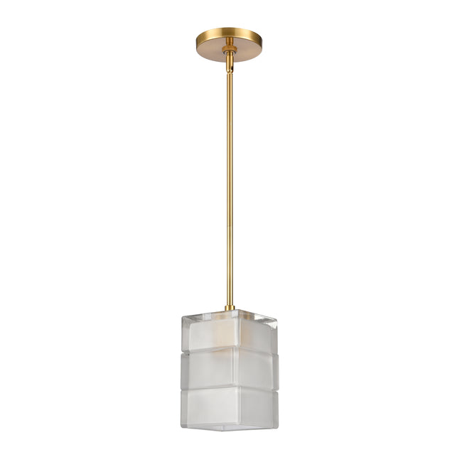 67866/1 - Ice Blocks 6'' Wide 1-Light Mini Pendant - Satin Brass