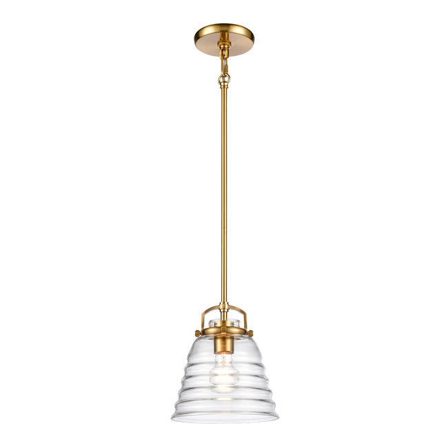 67885/1 - Current 8'' Wide 1-Light Pendant - Satin Brass