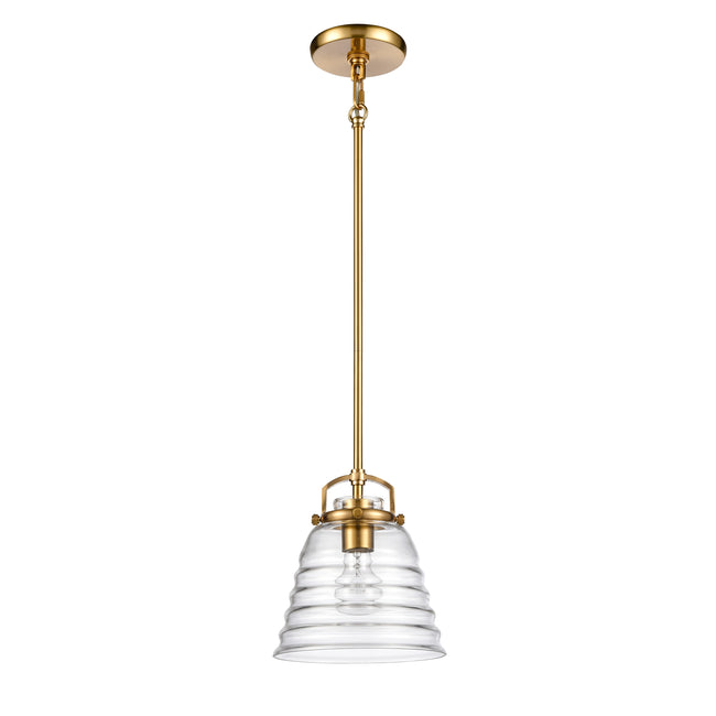 67885/1 - Current 8'' Wide 1-Light Pendant - Satin Brass