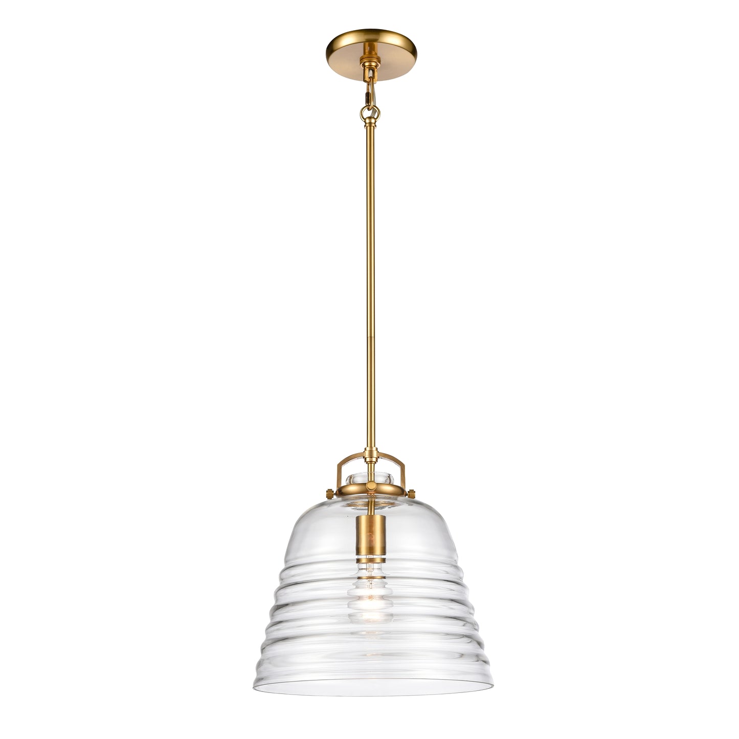 67886/1 - Current 12'' Wide 1-Light Pendant - Satin Brass