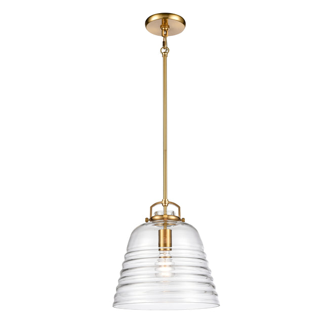 67886/1 - Current 12'' Wide 1-Light Pendant - Satin Brass