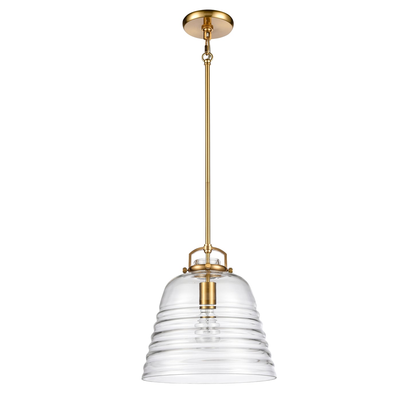 67886/1 - Current 12'' Wide 1-Light Pendant - Satin Brass