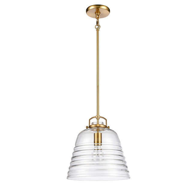 67886/1 - Current 12'' Wide 1-Light Pendant - Satin Brass