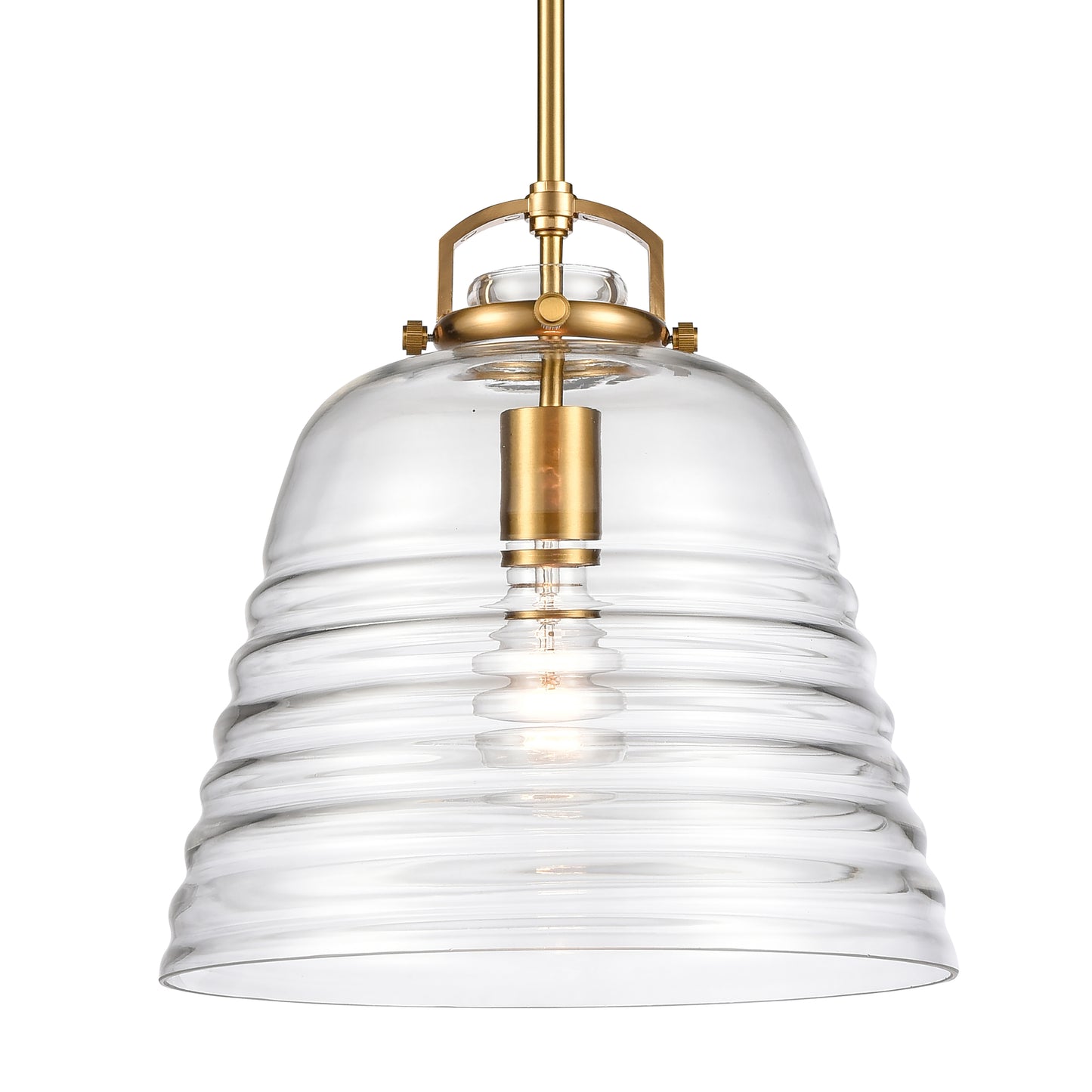 67886/1 - Current 12'' Wide 1-Light Pendant - Satin Brass