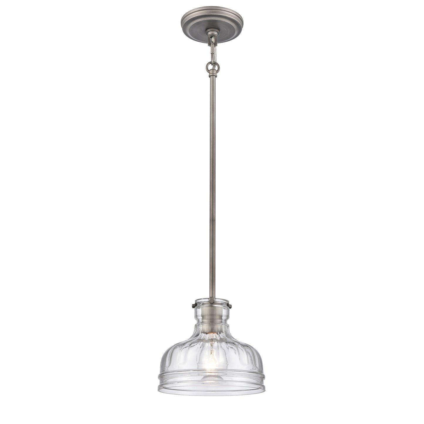 67905/1 - Orinoco 8'' Wide 1-Light Mini Pendant - Weathered Zinc