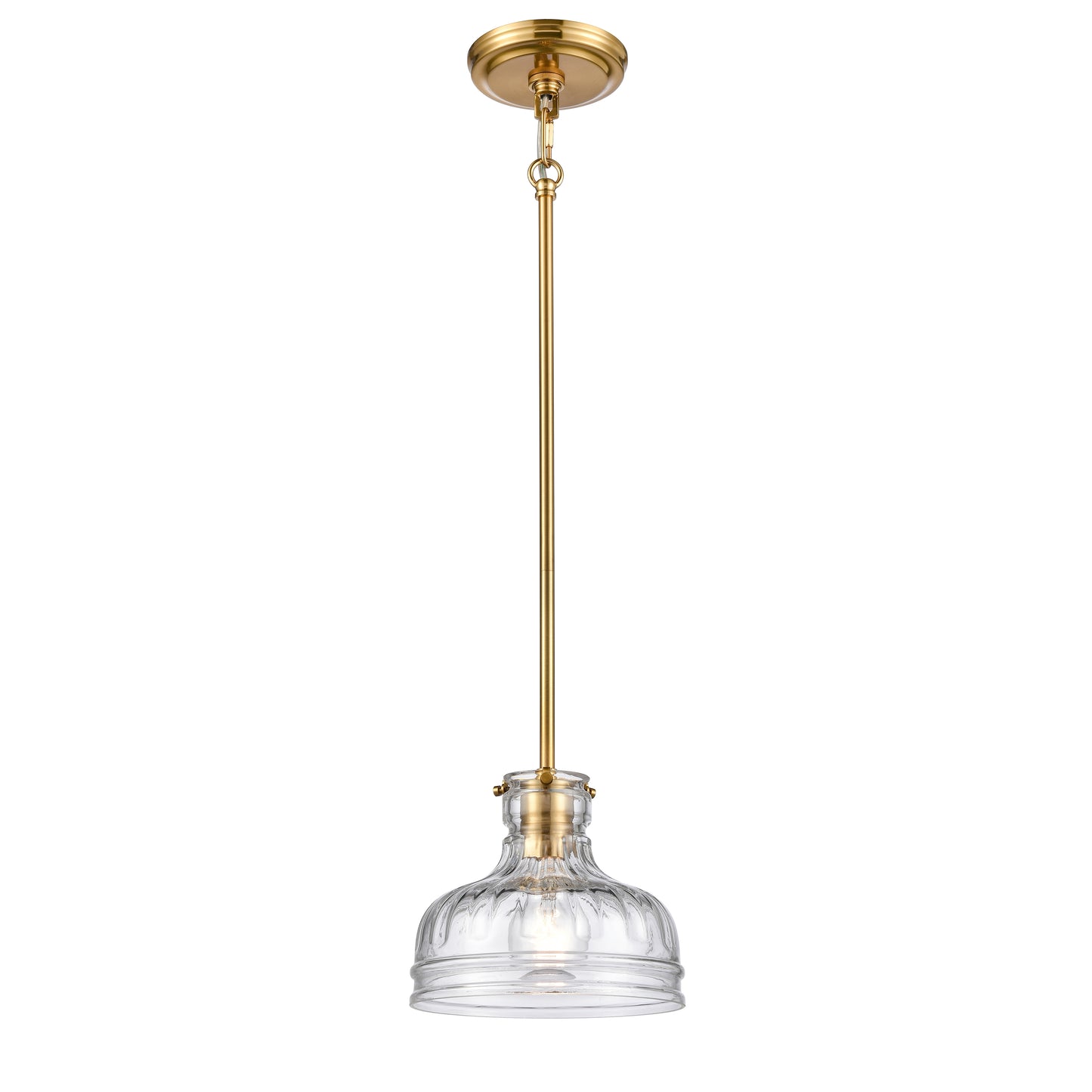 67925/1 - Orinoco 8'' Wide 1-Light Mini Pendant - Satin Brass