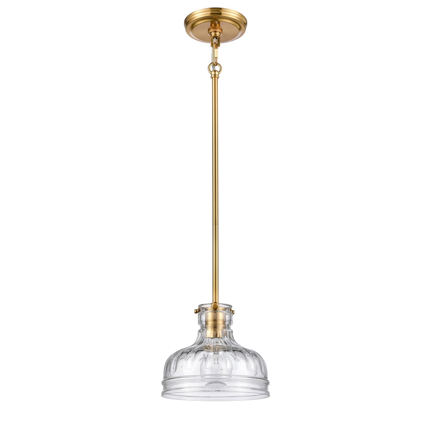 67925/1 - Orinoco 8'' Wide 1-Light Mini Pendant - Satin Brass