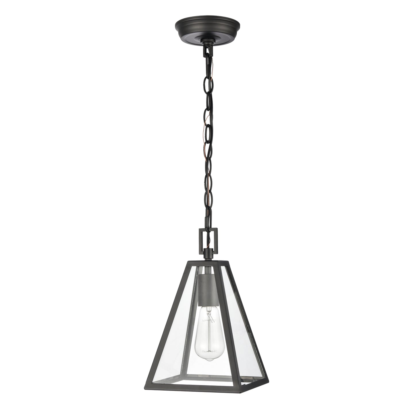 68203/1 - Tangent 7'' Wide 1-Light Mini Pendant - Matte black