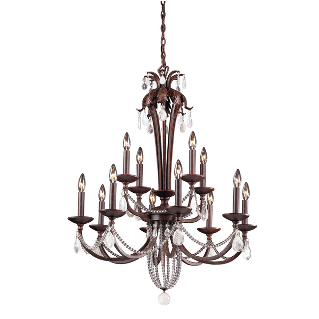 6874/8+4 - Chateau 12-Light Chandelier in Mahogany