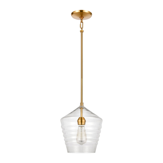 69255/1 - Konis 10'' Wide 1-Light Mini Pendant - Satin Brass