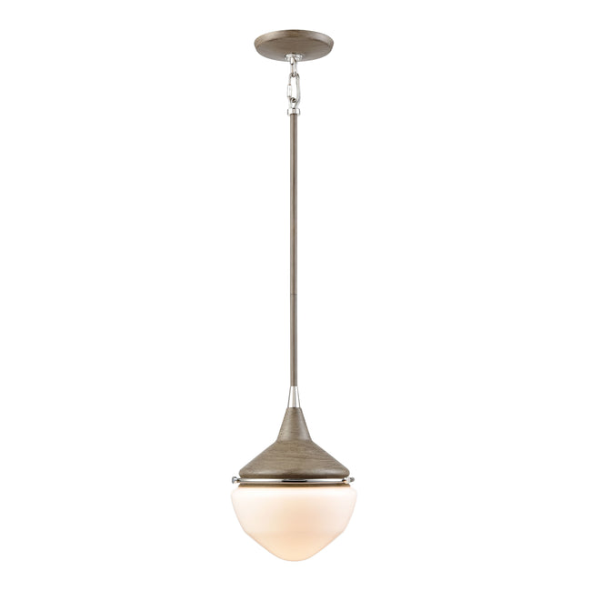 69274/1 - Mid-Century Schoolhouse 12'' Wide 1-Light Mini Pendant - Pecan