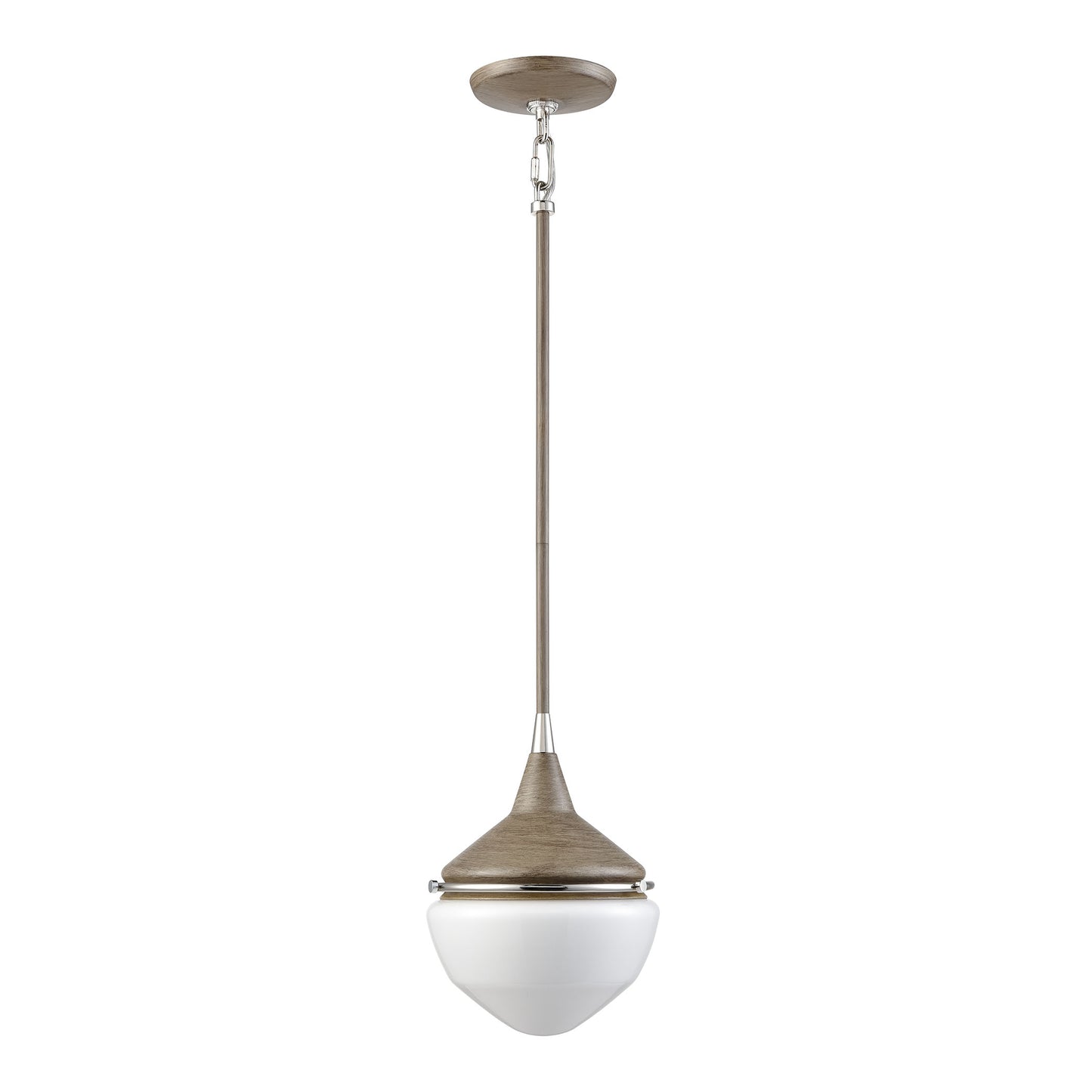 69274/1 - Mid-Century Schoolhouse 12'' Wide 1-Light Mini Pendant - Pecan