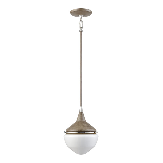 69274/1 - Mid-Century Schoolhouse 12'' Wide 1-Light Mini Pendant - Pecan