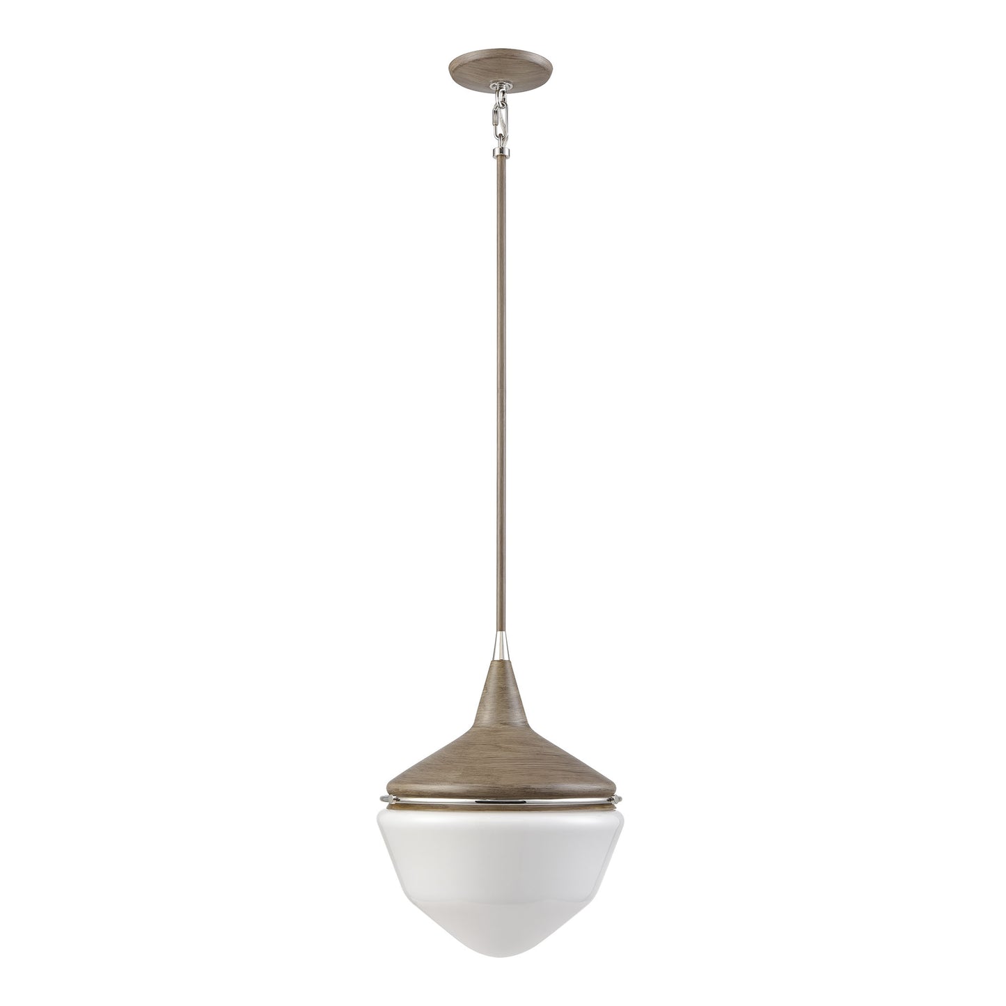 69275/1 - Mid-Century Schoolhouse 12'' Wide 1-Light Mini Pendant - Pecan