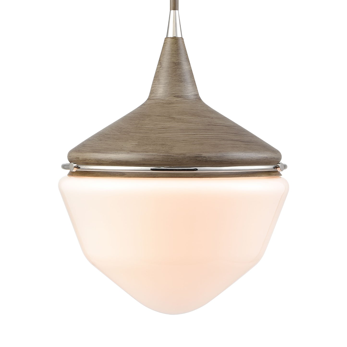 69275/1 - Mid-Century Schoolhouse 12'' Wide 1-Light Mini Pendant - Pecan