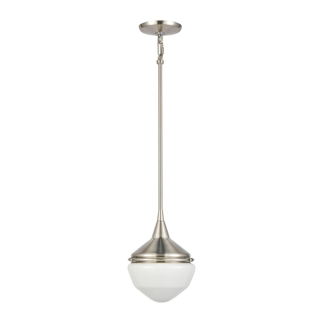 69284/1 - Mid-Century Schoolhouse 12'' Wide 1-Light Mini Pendant - Satin Nickel