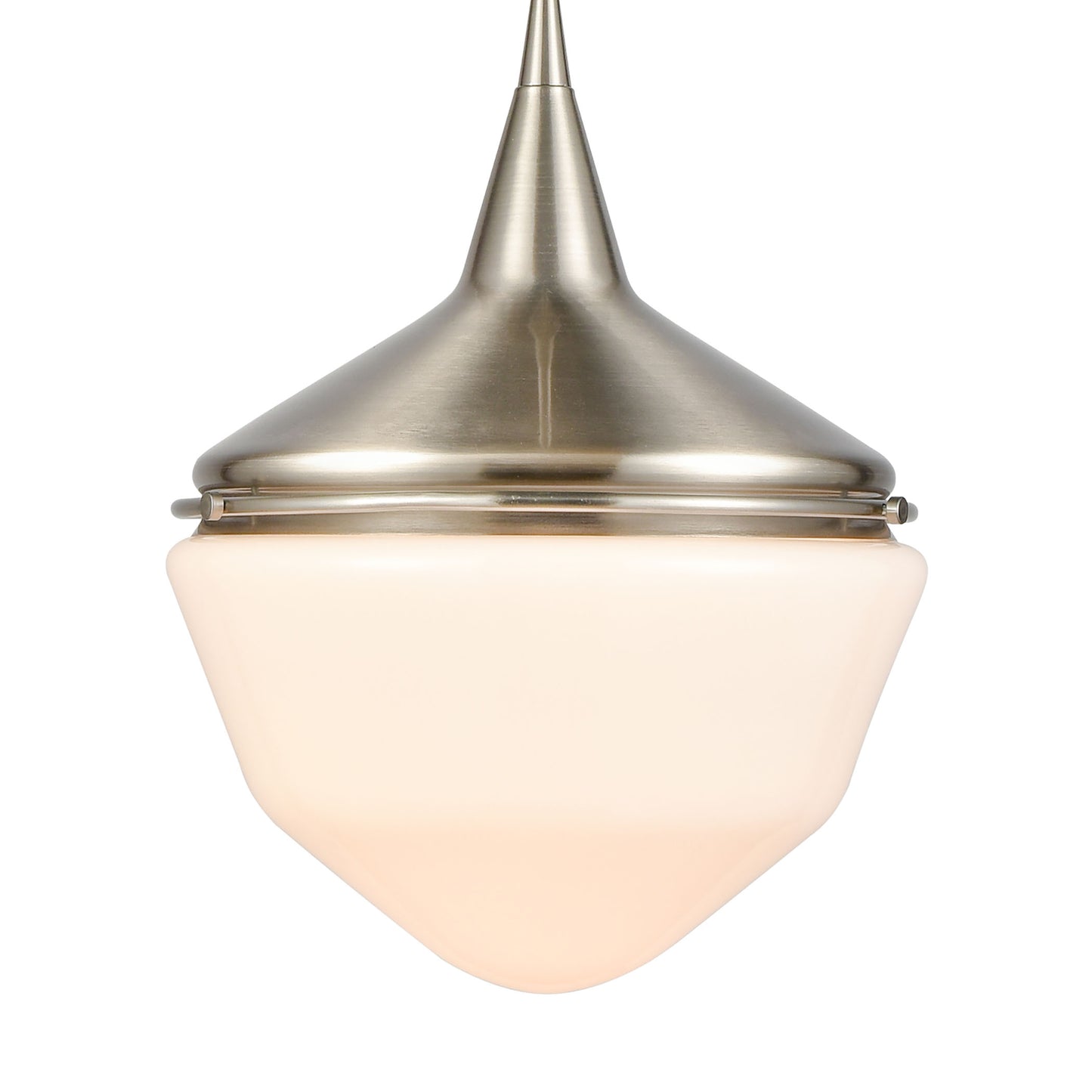 69285/1 - Mid-Century Schoolhouse 12'' Wide 1-Light Mini Pendant - Satin Nickel