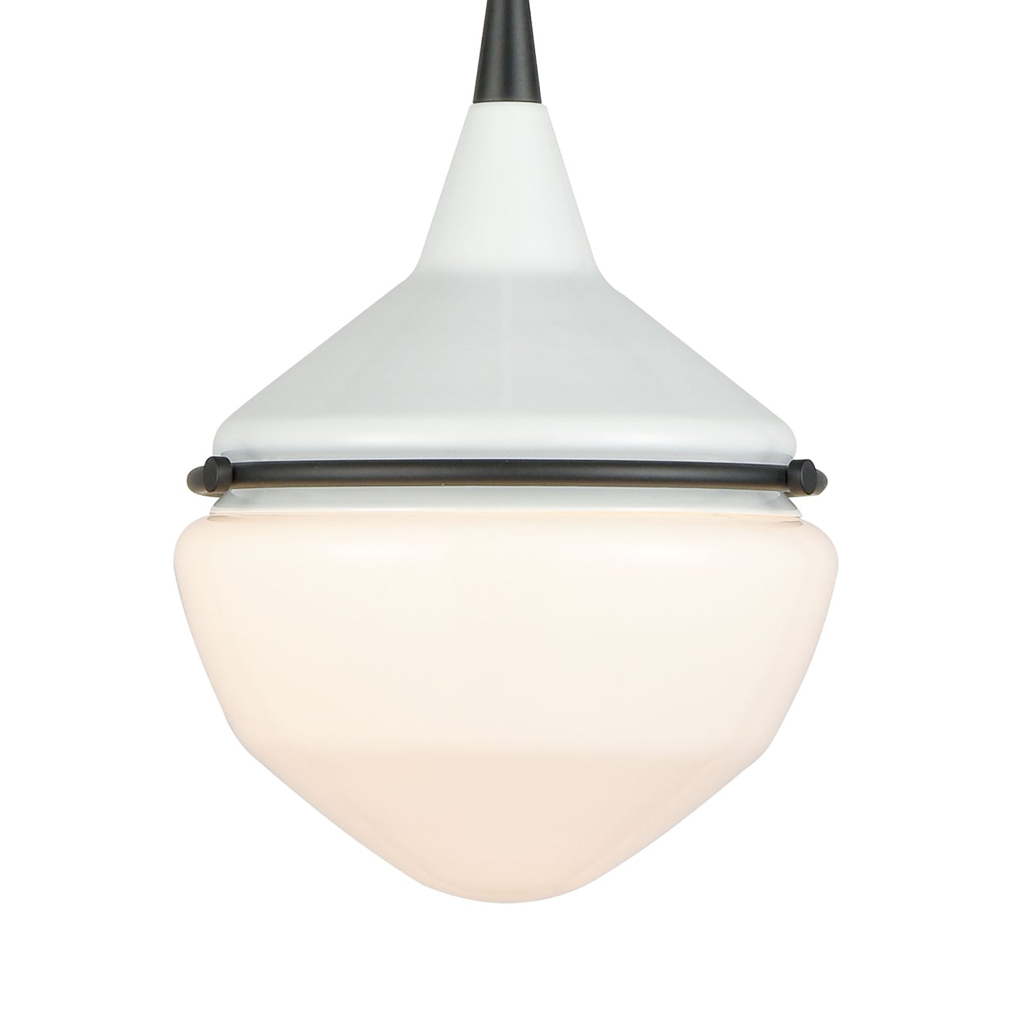 69294/1 - Mid-Century Schoolhouse 12'' Wide 1-Light Mini Pendant - Enamel White