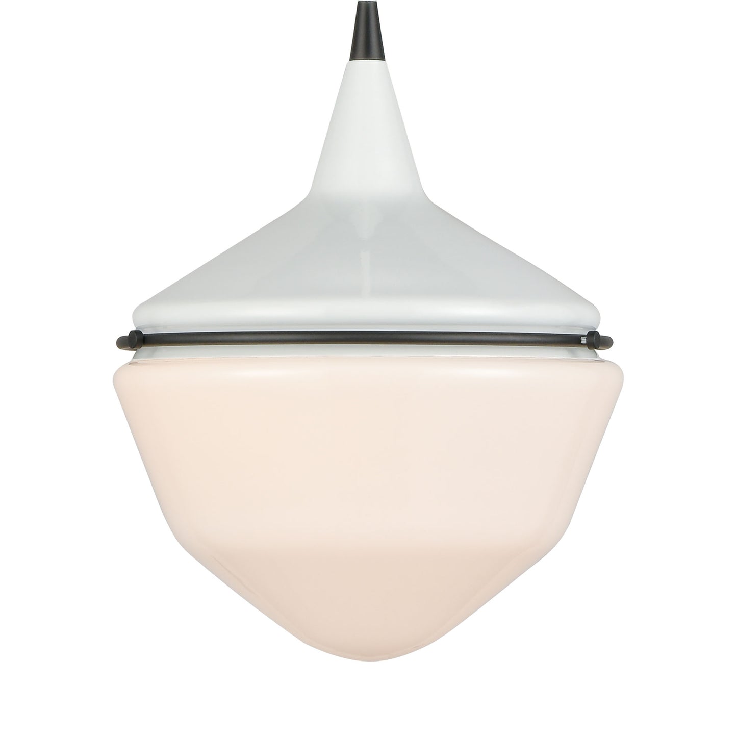 69295/1 - Mid-Century Schoolhouse 12'' Wide 1-Light Mini Pendant - Enamel White