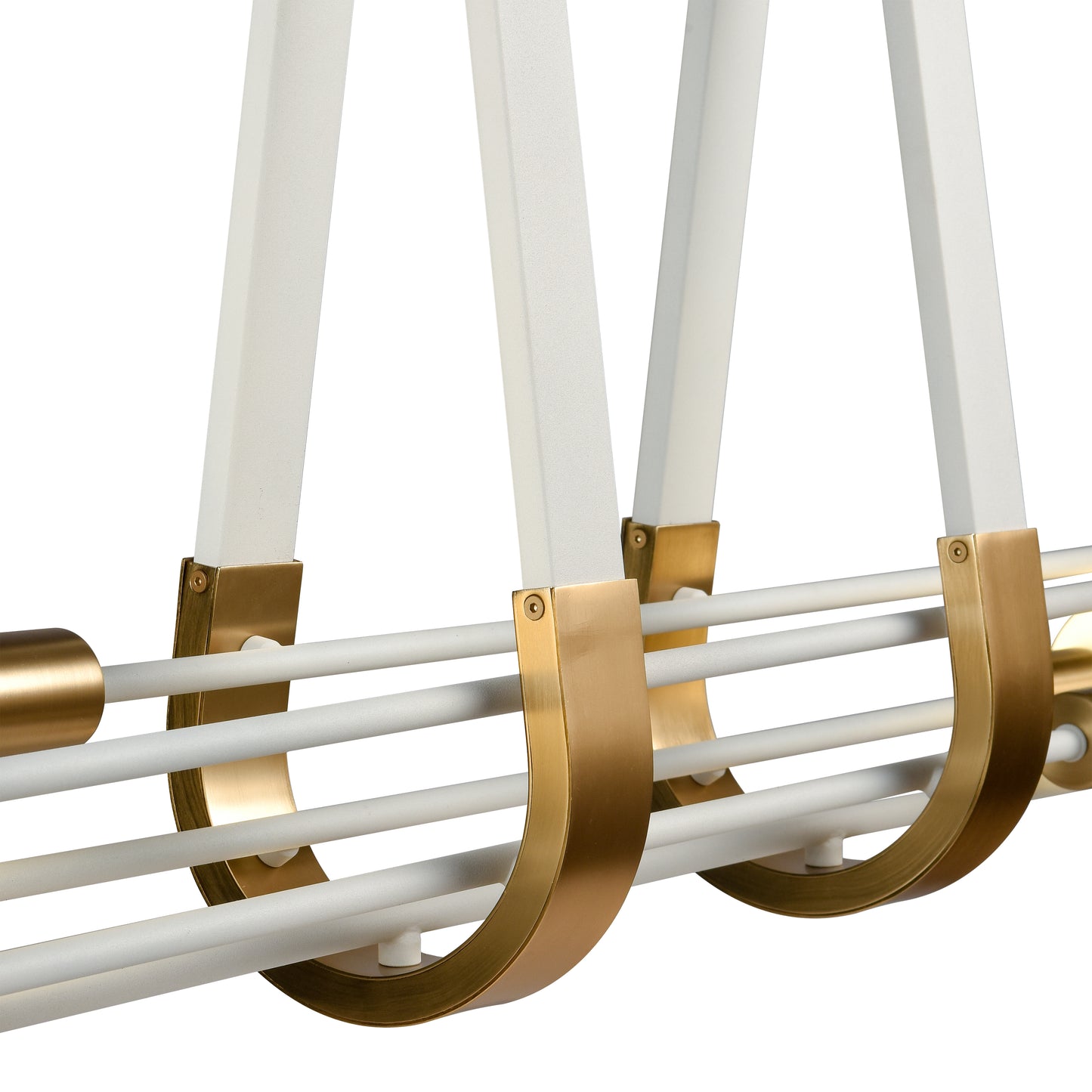 69316/10 - Sabine 58'' Wide 10-Light Linear Chandelier - Textured White with Brushed Gold