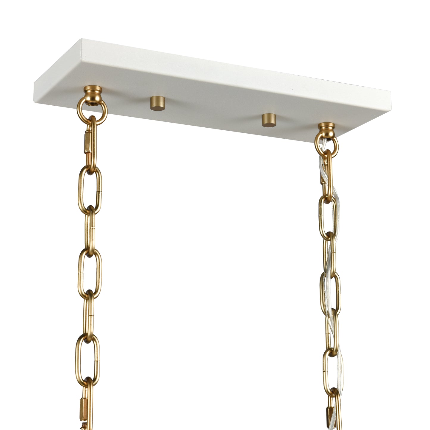 69316/10 - Sabine 58'' Wide 10-Light Linear Chandelier - Textured White with Brushed Gold