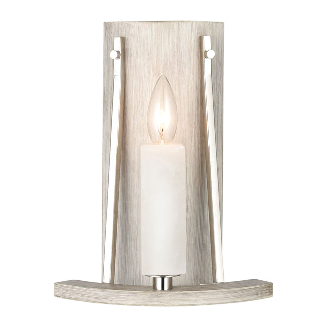 69340/1 - White Stone 12'' High 1-Light Sconce - Polished Nickel