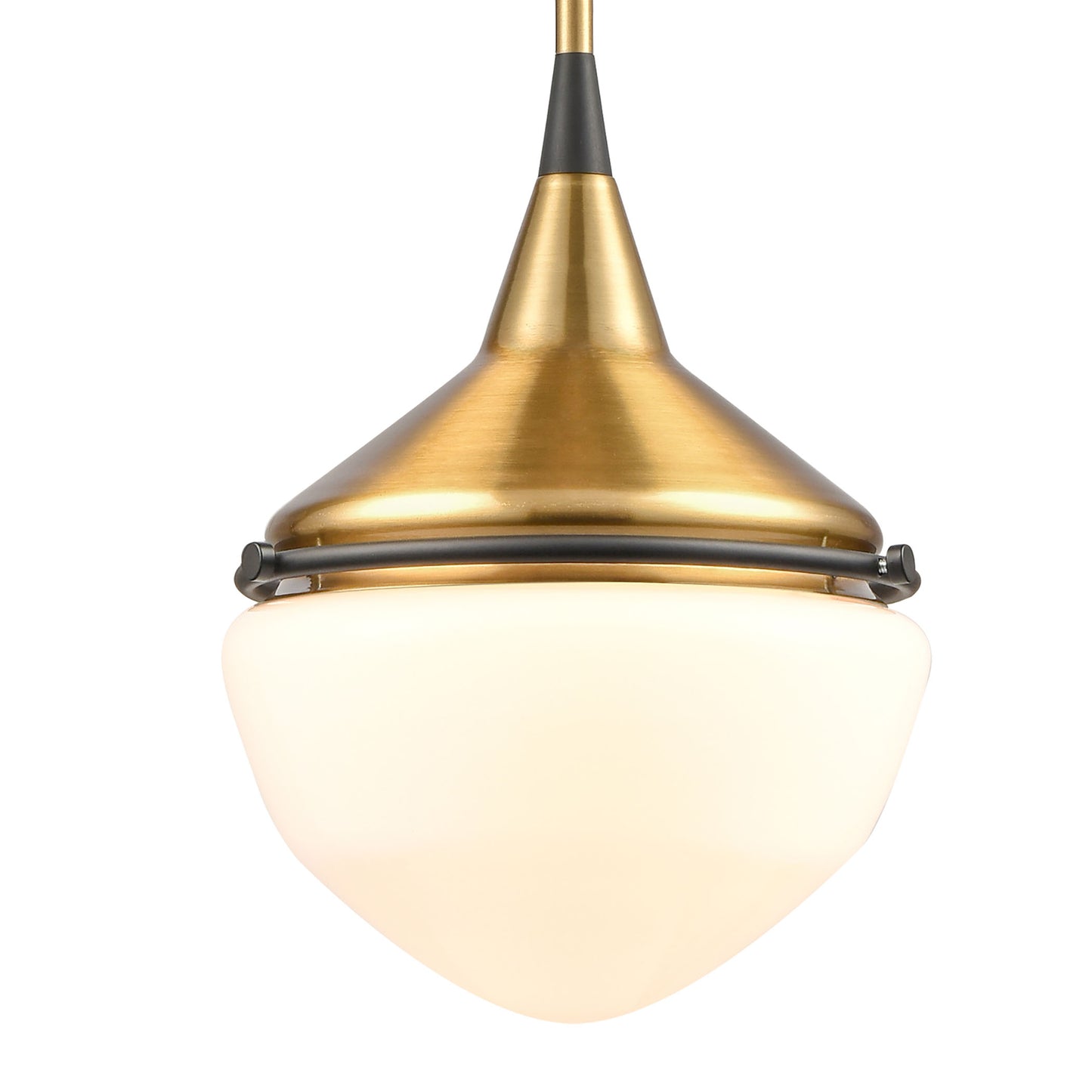 69383/1 - Mid-Century Schoolhouse 12'' Wide 1-Light Mini Pendant - Satin Brass