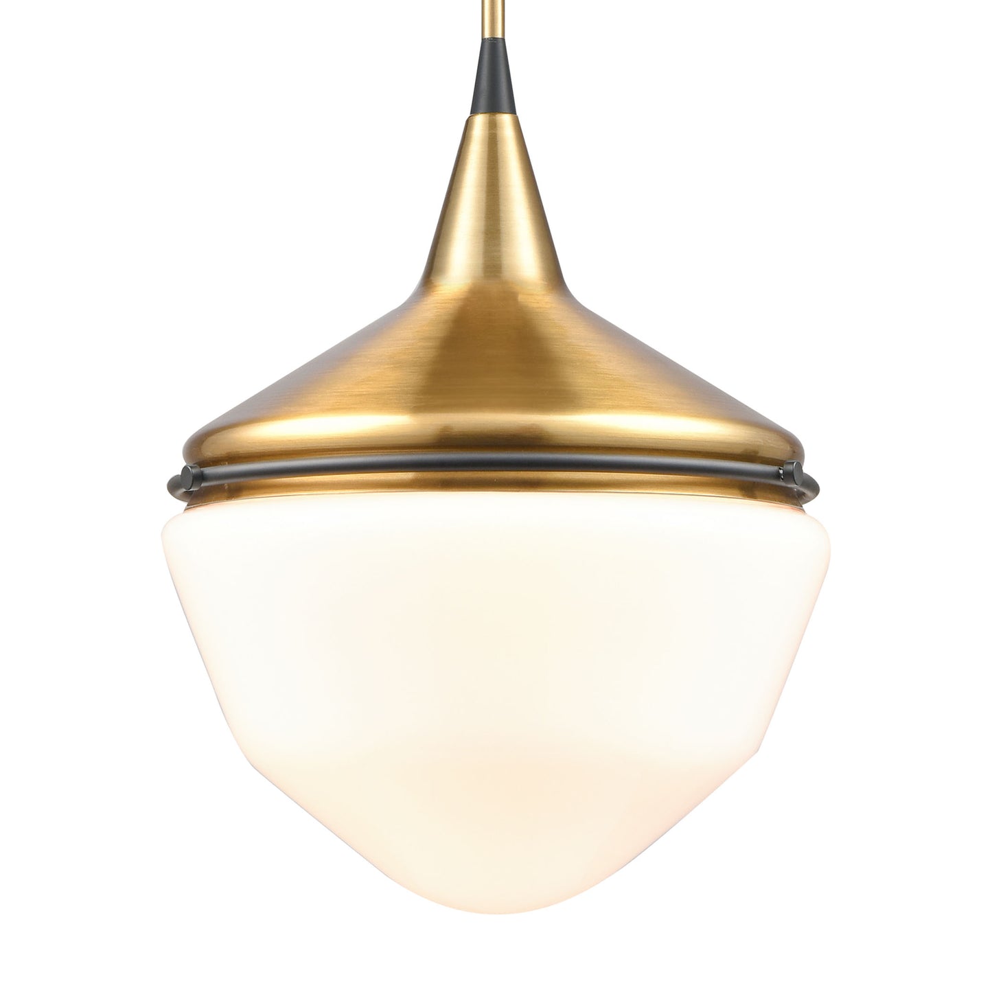 69384/1 - Mid-Century Schoolhouse 12'' Wide 1-Light Mini Pendant - Satin Brass