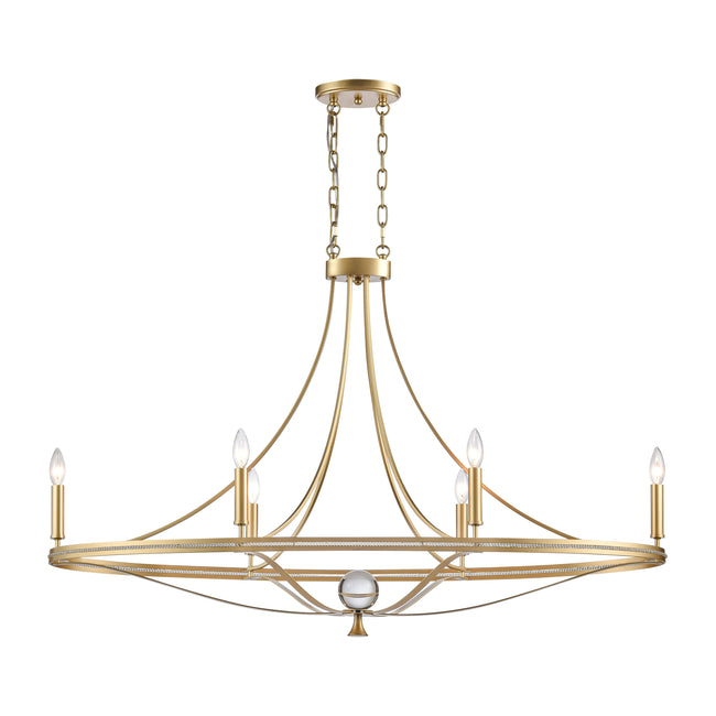 69486/6 - Noura 46.5'' Wide 6-Light Linear Chandelier - Champagne Gold