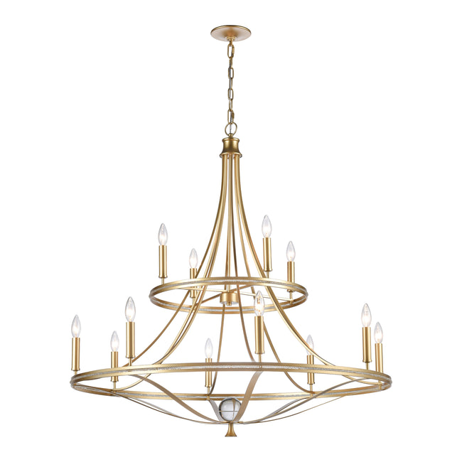 69488/8+4 - Noura 40'' Wide 12-Light Chandelier - Champagne Gold