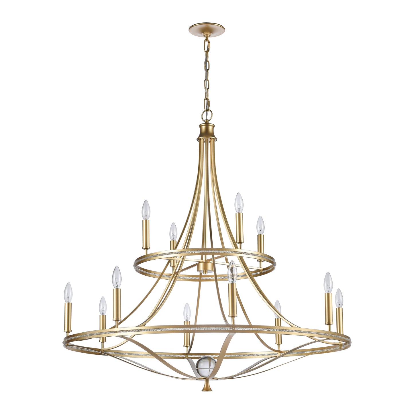 69488/8+4 - Noura 40'' Wide 12-Light Chandelier - Champagne Gold