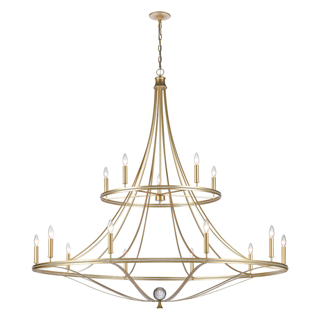 69489/10+5 - Noura 60'' Wide 15-Light Chandelier - Champagne Gold