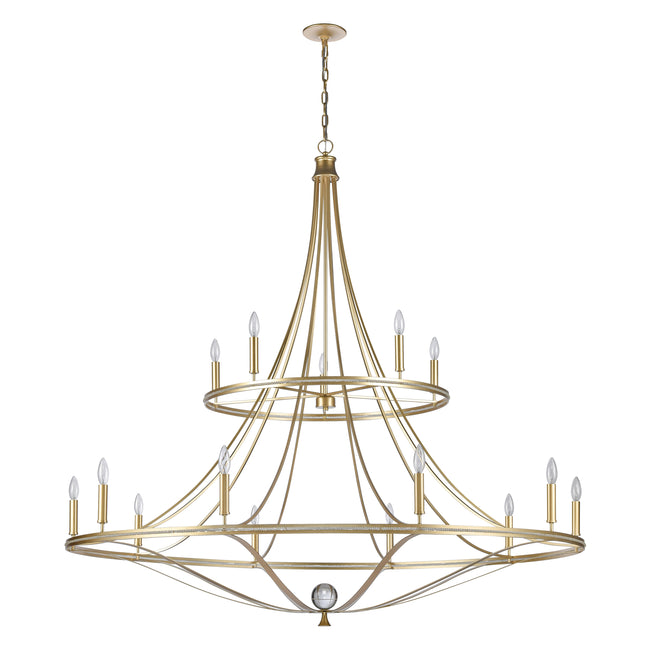 69489/10+5 - Noura 60'' Wide 15-Light Chandelier - Champagne Gold