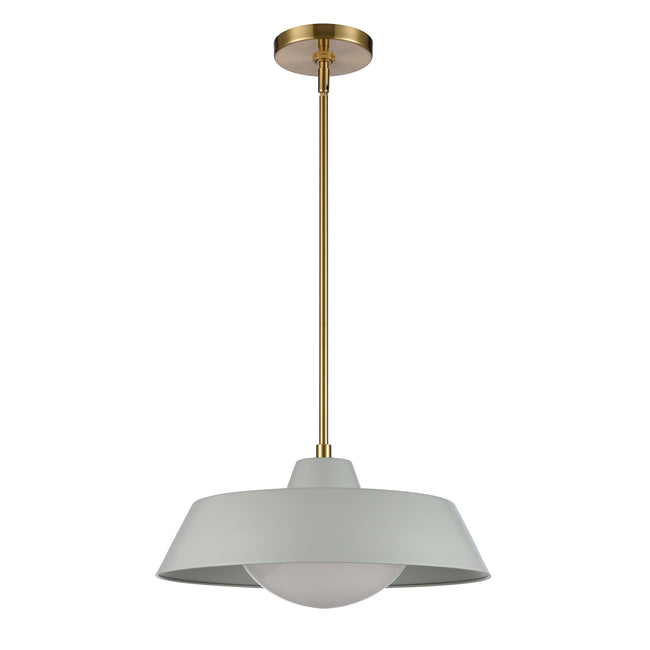 69525/1 - Gilman 16'' Wide 1-Light Pendant - Satin Brass with Powder Blue