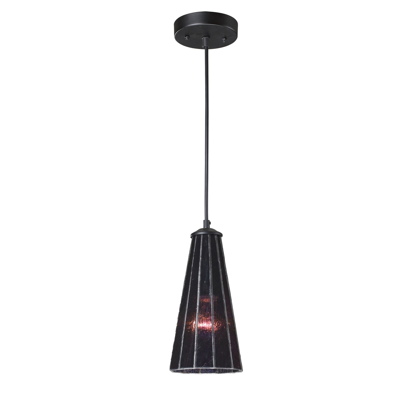 70000-1TP - Lumino 5'' Wide 1-Light Pendant - Translucent Purple in Matte Black