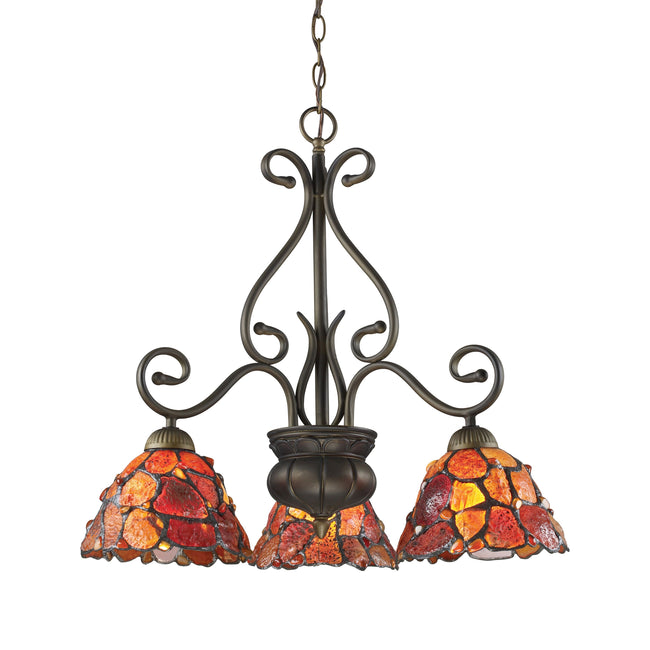 70005-3 - Carelina 3-Light Chandelier in Tiffany Bronze