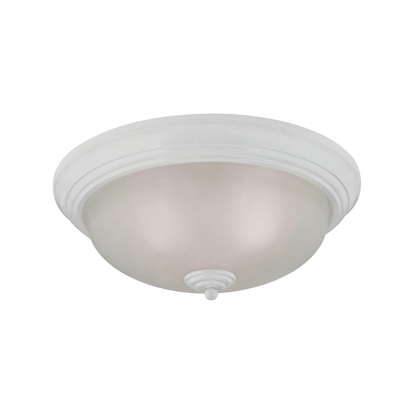 7013FM/40 - Huntington 3-Light Flush Mount in White with Etched White Glass