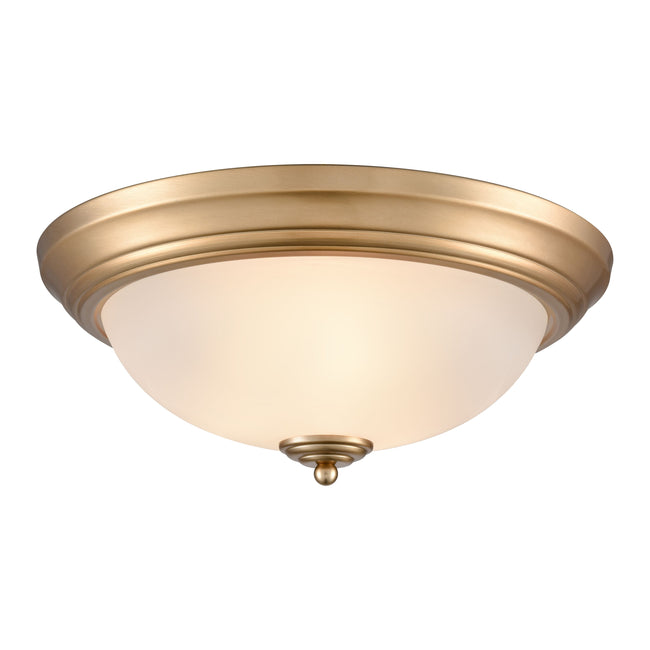 7013FM/50 - Basics 15'' Wide 3-Light Flush Mount - Satin Gold