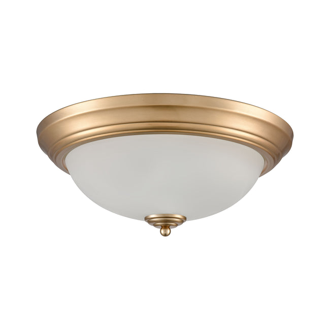 7013FM/50 - Basics 15'' Wide 3-Light Flush Mount - Satin Gold