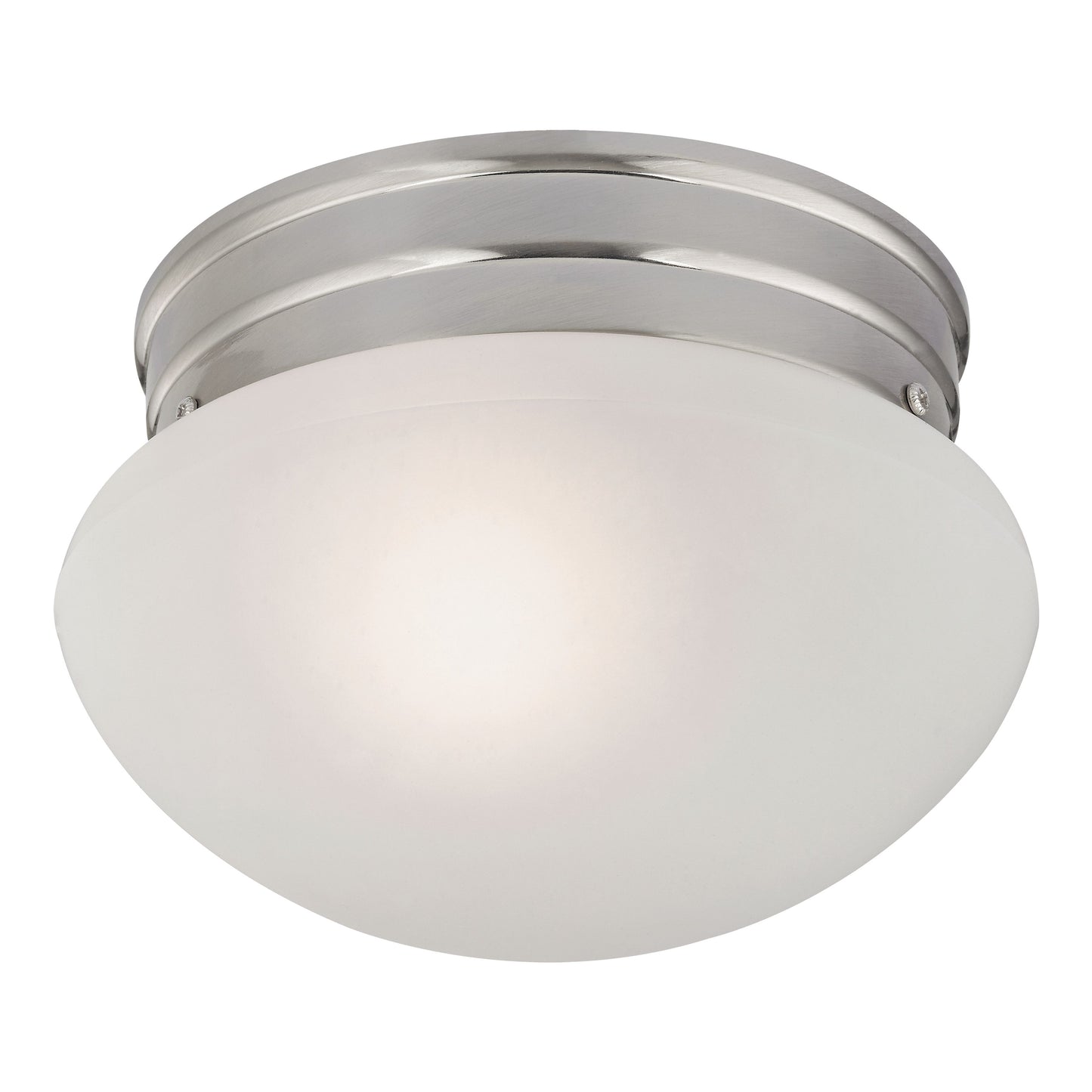 7021FM/20 - Mushroom 8'' Wide 1-Light Flush Mount - Brushed Nickel