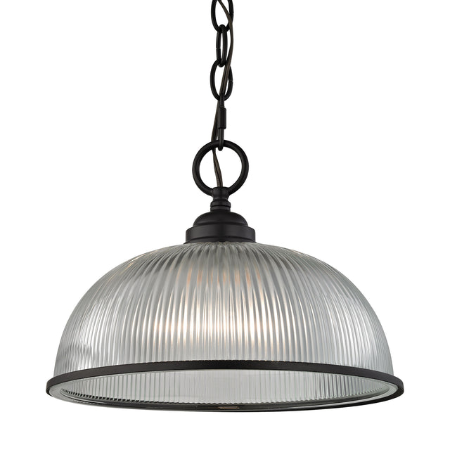 7681PL/10 - Liberty Park 1-Light Mini Pendant in Oil Rubbed Bronze with Prismatic Clear Glass