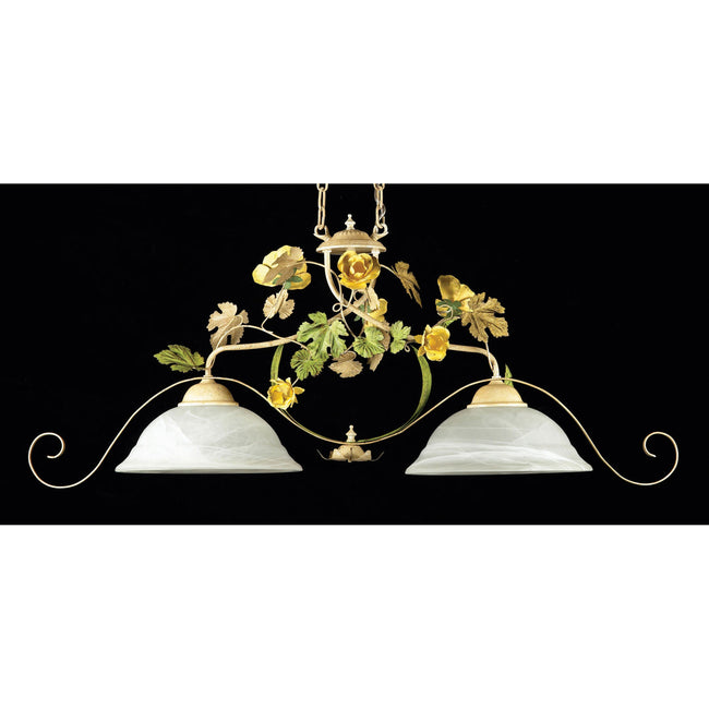 76903 - 2 LITE SEMI FLUSH W/FLOWERS