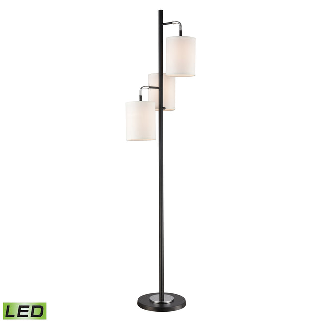 77101-LED - Uprising 72'' High 3-Light Floor Lamp - Black - Includes LED Bulbs