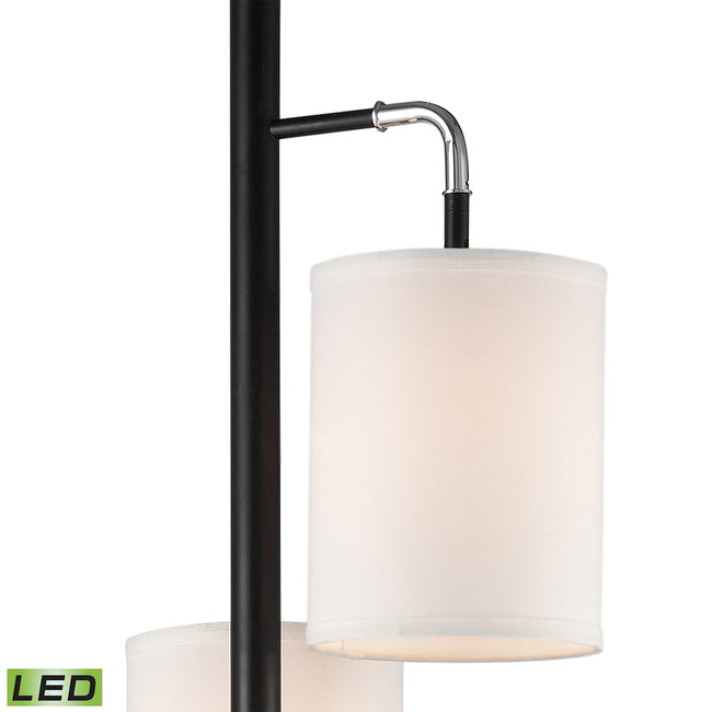 77101-LED - Uprising 72'' High 3-Light Floor Lamp - Black - Includes LED Bulbs