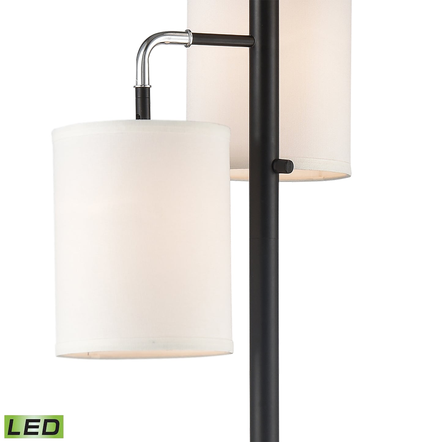 77101-LED - Uprising 72'' High 3-Light Floor Lamp - Black - Includes LED Bulbs