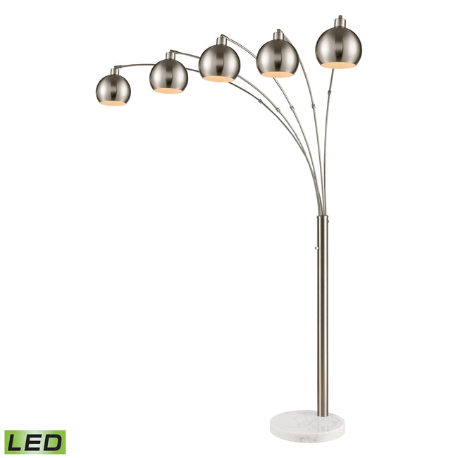 77102-LED - Peterborough 85.5'' High 5-Light Floor Lamp - Polished Nickel - Includes LED Bulbs