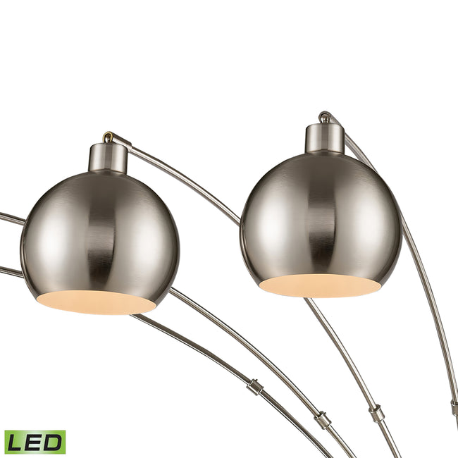 77102-LED - Peterborough 85.5'' High 5-Light Floor Lamp - Polished Nickel - Includes LED Bulbs